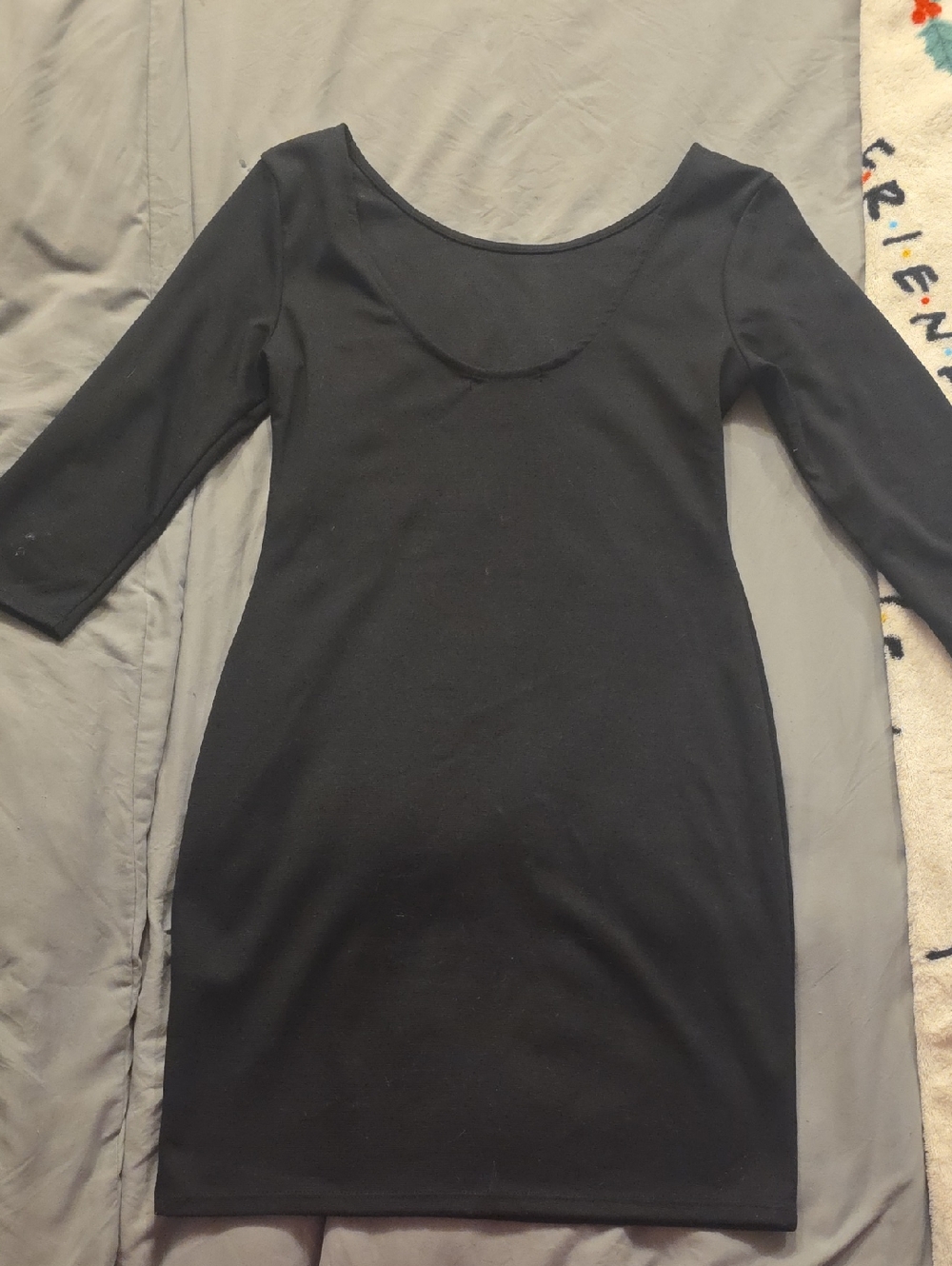 Black Scoop Neck Womens Dress